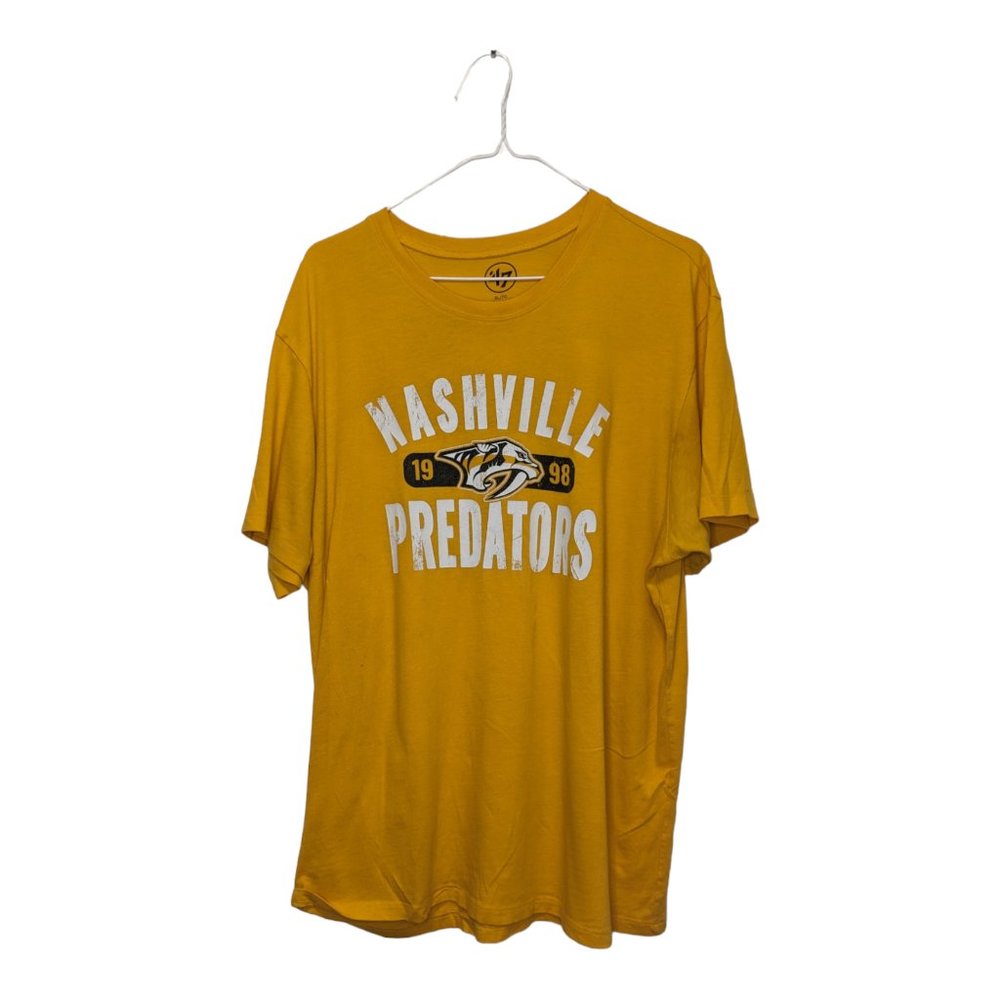 Vintage 90s Men's T-shirt Gold Nashville Predators Matt Duchene #95 Size XL
